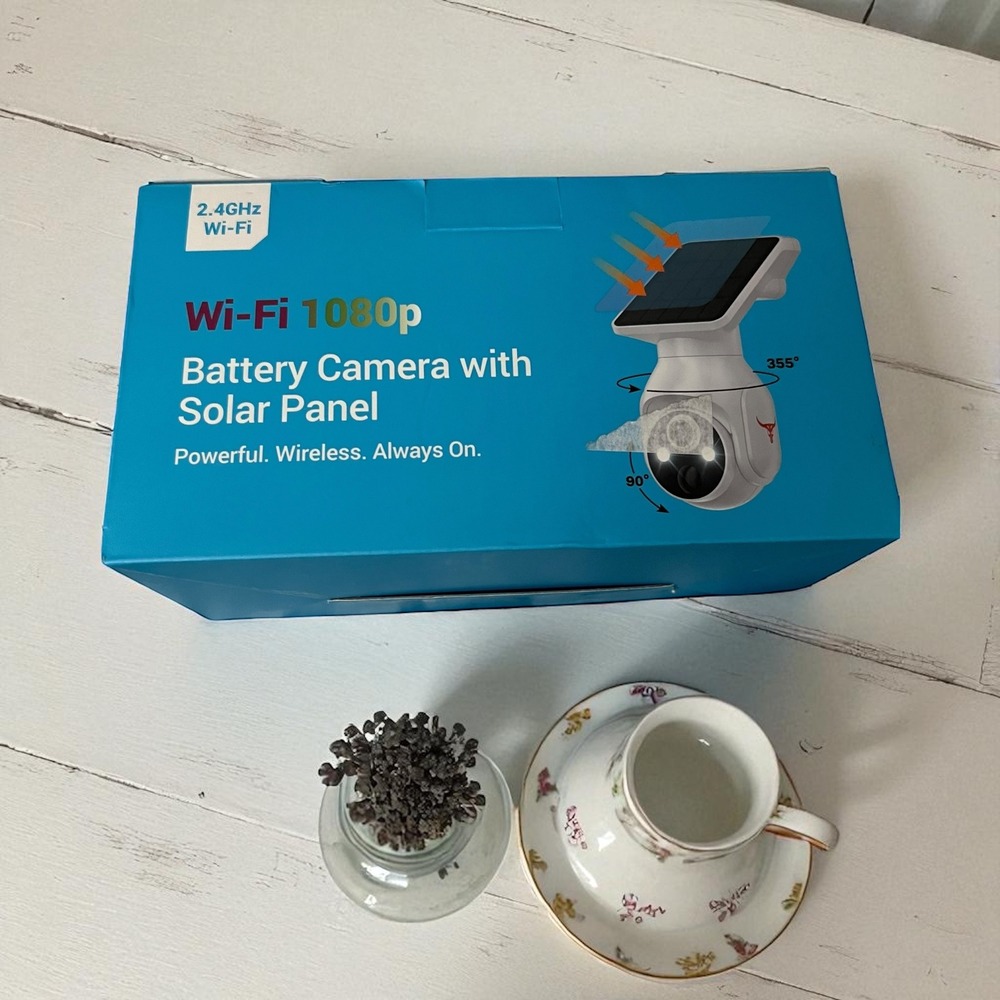 Wi-Fi 1080p Battery Camera with Solar Panel Wireless Outdoor Security‎